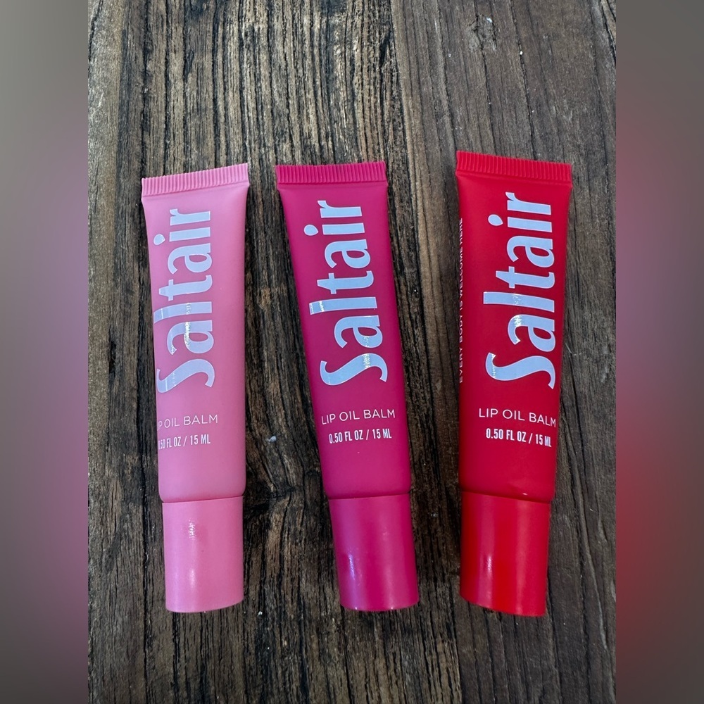 Saltair Lip Oil Balm Trio — Pink, Magenta & Red